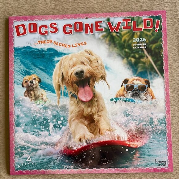 Avanti Other - Dogs Gone Wild! 2026 16-Month Wall Calendar 12"X12" - NEW - SEALED